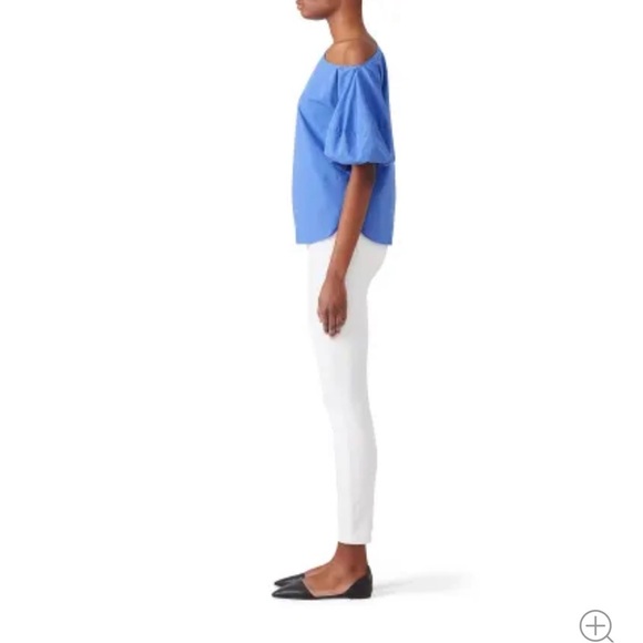 Amanda Uprichard | Dusk Mra Top Off the Shoulder Puff Sleeves Blue M - Picture 5 of 15